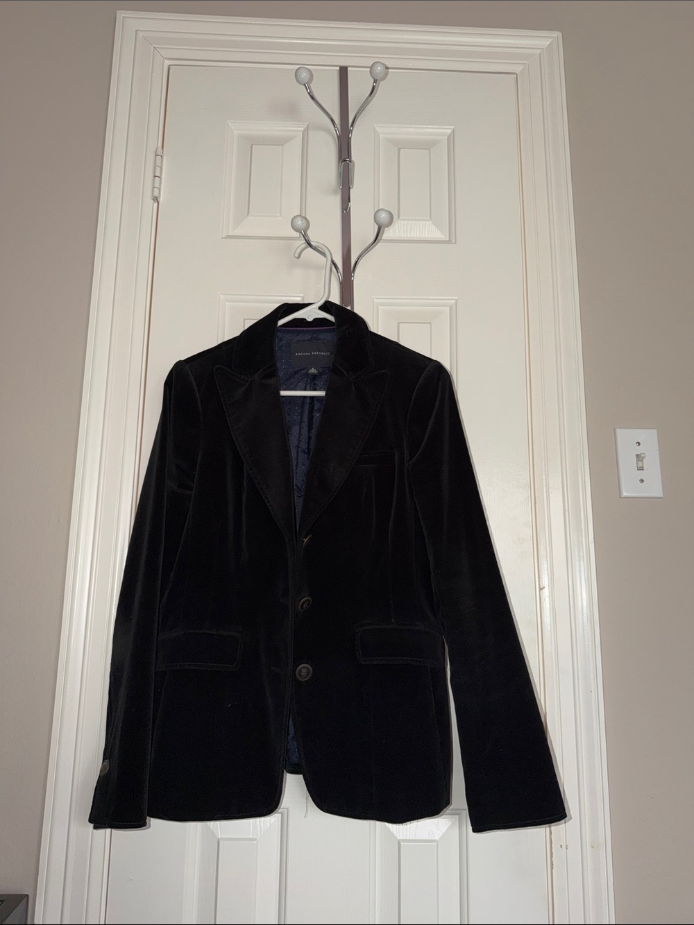 Banana Republic Black Velvet Blazer